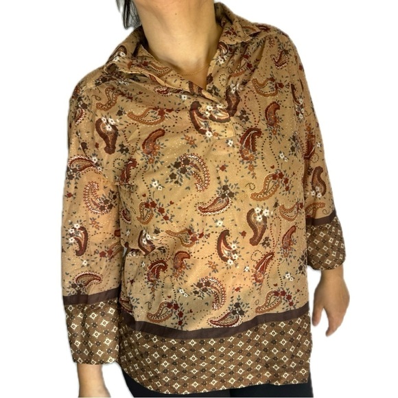 Leo Paley - Vintage paisley top size Large - Picture 3 of 4